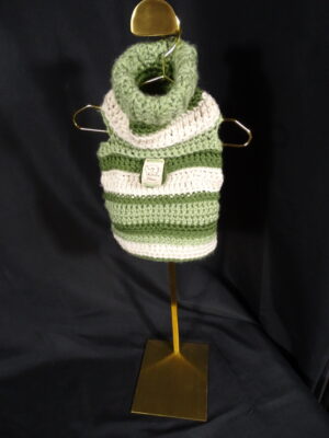 Extra Small Handmade fern green dog sweater
